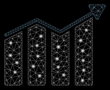 Bright Mesh Network Trend with Light Spots Illustrazione stock