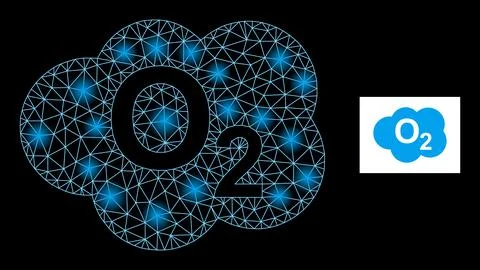 Bright Mesh Oxigen Cloud Icon with Glare Lightspots Stock Illustration