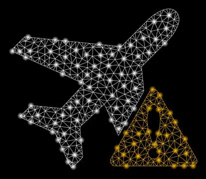 Bright Mesh Wire Frame Aircraft Warning with Light Spots イラスト素材