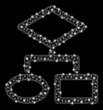 Bright Mesh Wire Frame Algorithm with Flare Spots 스톡 일러스트