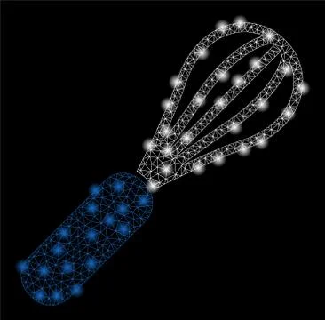 Bright Mesh Wire Frame Baking Beater with Flare Spots Stock Illustration