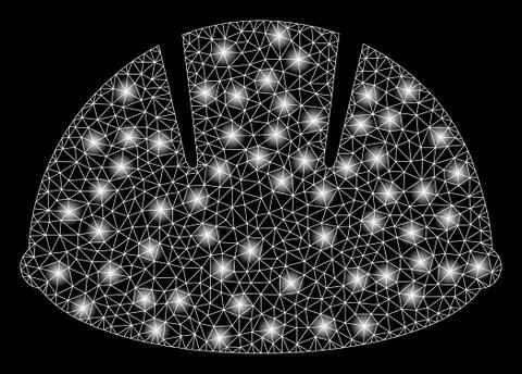 Bright Mesh Wire Frame Builder Helmet with Light Spots Stockillustratie