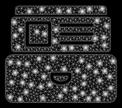 Bright Mesh Wire Frame Card Index with Flare Spots Illustrazione stock