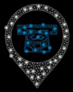 Bright Mesh Wire Frame Cash Machine Pointer with Flare Spots Illustrazione stock