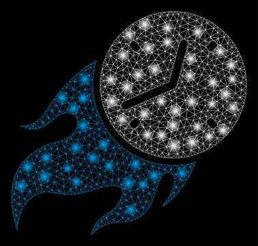 Bright Mesh Wire Frame Deadline Fire with Light Spots Stock Illustration