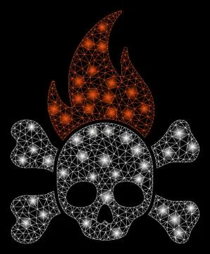 Bright Mesh Wire Frame Death Fire with Flash Spots Stock Illustration