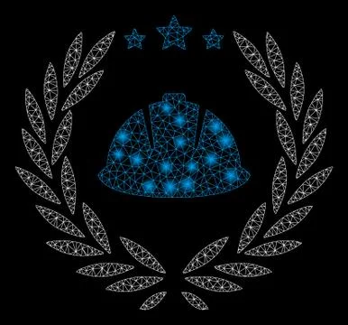 Bright Mesh Wire Frame Developer Laureal Wreath with Flare Spots 스톡 일러스트