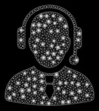 Bright Mesh Wire Frame Dispatcher with Flash Spots Illustrazione stock