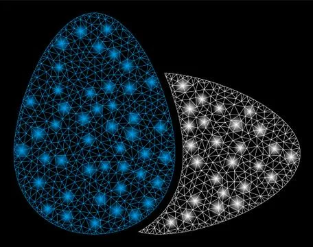 Bright Mesh Wire Frame Eggs with Light Spots Stock-Illustration