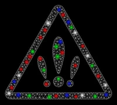 Bright Mesh Wire Frame Multiple Problems with Flare Spots 스톡 일러스트