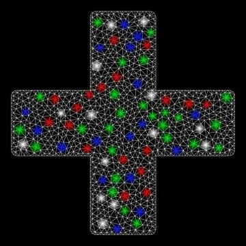 Bright Mesh Wire Frame Plus with Light Spots Stock Illustration