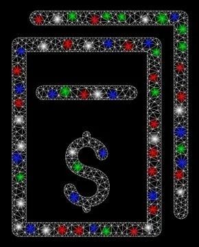 Bright Mesh Wire Frame Price Copy with Flash Spots Illustrazione stock
