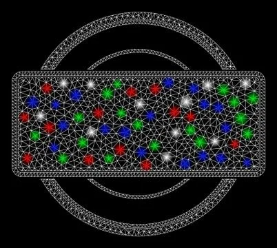 Bright Mesh Wire Frame Round and Rectangle Frame with Flash Spots 스톡 일러스트