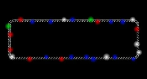Bright Mesh Wire Frame Rounded Rectangle Frame with Flare Spots イラスト素材