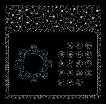 Bright Mesh Wire Frame Service Calendar with Light Spots Stockillustratie