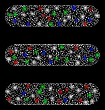 Bright Mesh Wire Frame Stack with Flare Spots Stockillustratie