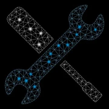 Bright Mesh Wire Frame Tools with Flash Spots Stock-Illustration