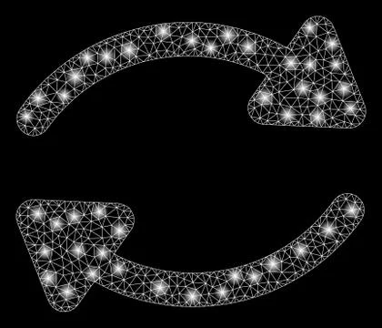 Bright Mesh Wire Frame Update with Light Spots Illustrazione stock