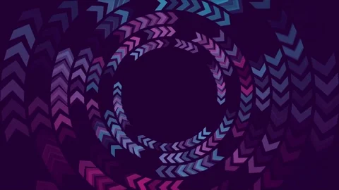 Bright minimal circular arrows elements abstract geometric motion background Stock Footage 339758677
