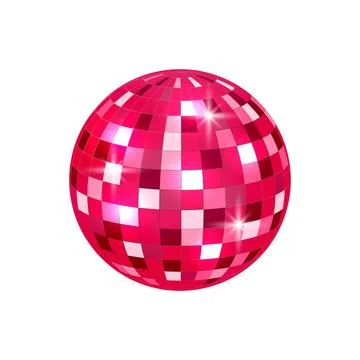 Bright mirror red disco ball for disco dance club. Stock Illustration