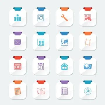 Bright Mobile Phone and Computer icon Illustration