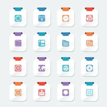Bright Mobile Phone, Computer and Internet Icons 스톡 일러스트