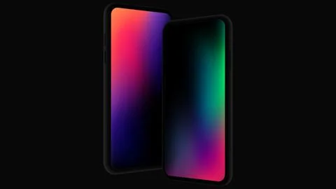 Bright Mockup. Two Isolated Mobile Phones Stock Illustration