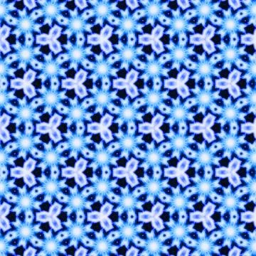 Bright modern pattern in blue triangles and neon snowflake.  Christmas concep Stock Illustration