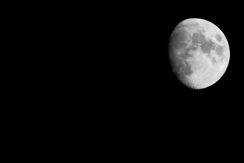 Bright moon in black night Stock Photos