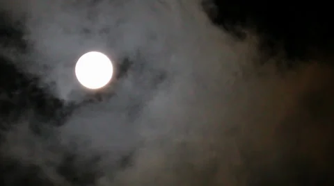 Bright moon with clouds Stock Footage 38283974