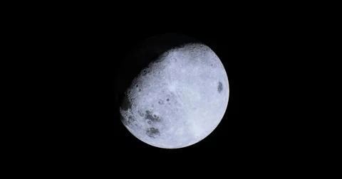 Bright moon shining in a clear night sky revealing craters and surface detail Stock Illustration
