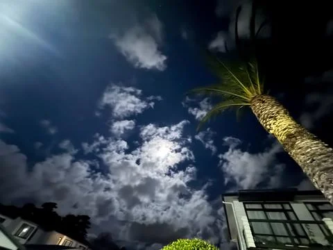 Bright Moonlight Through Night Clouds Stock Photos
