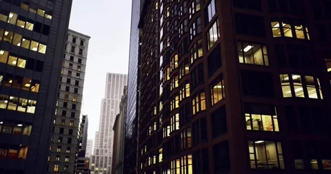 Bright morning light emphasizes architecture and urban design elements Stock Footage 333563410