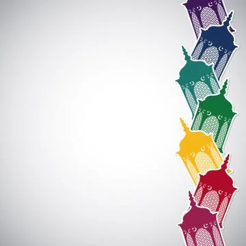 Bright Moroccan lantern card in vector format. Stock Illustration