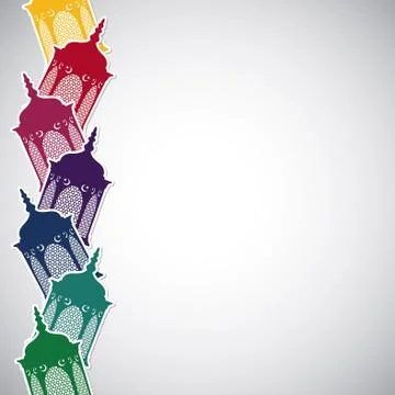 Bright Moroccan lantern card in vector format. Stock Illustration