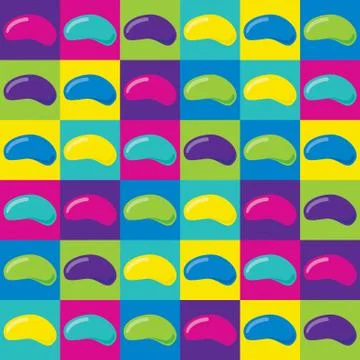 Bright mosaic of jelly beans in vector format. Stock Illustration
