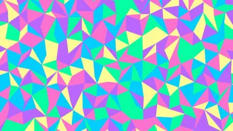 Bright mosaic of overlapping triangles in pink, yellow, blue, green and purpl Иллюстрация