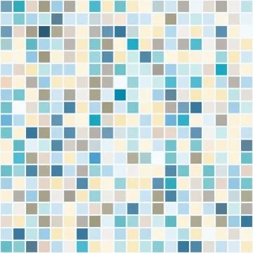 Bright mosaic seamless pattern background square tiles Stock Illustration