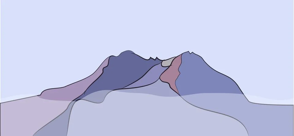 Bright mountains Illustrazione stock