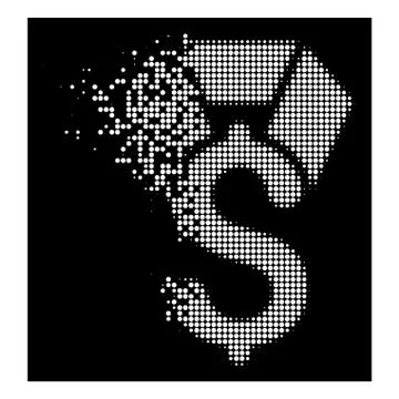 Bright Moving Dot Halftone Dollar Award Icon Stock Illustration