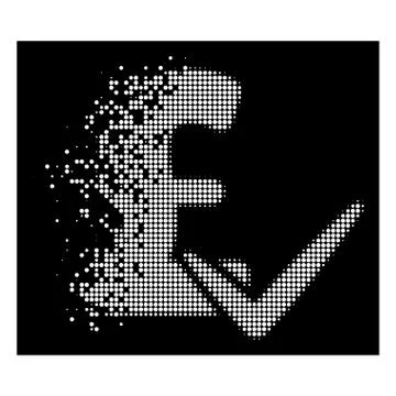 Bright Moving Dotted Halftone Accept Pound Icon Stock Illustration