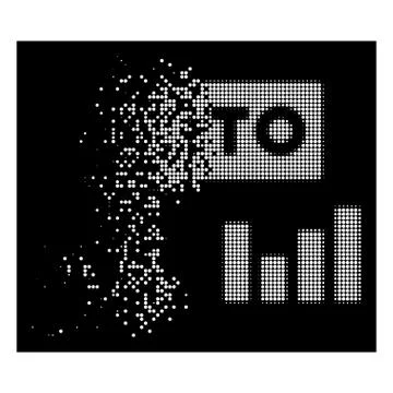 Bright Moving Dotted Halftone ITO Bar Chart Icon Stock Illustration