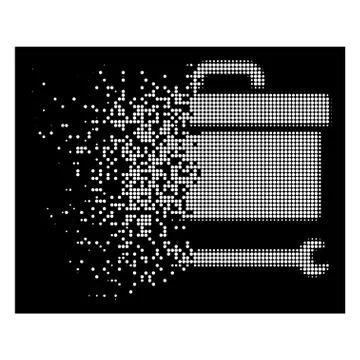 Bright Moving Dotted Halftone Toolbox Icon Illustrazione stock
