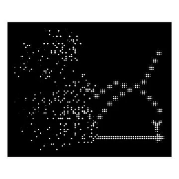 Bright Moving Pixelated Halftone Dotted Functions Plot Icon Ilustración de archivo