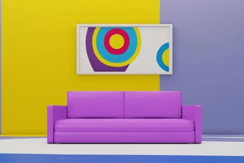 Bright Multi-colored Apartment Design Stock Illustration