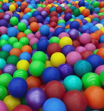 Bright multi-colored balls for the pool for childrens games.Toys for children Stock Photos