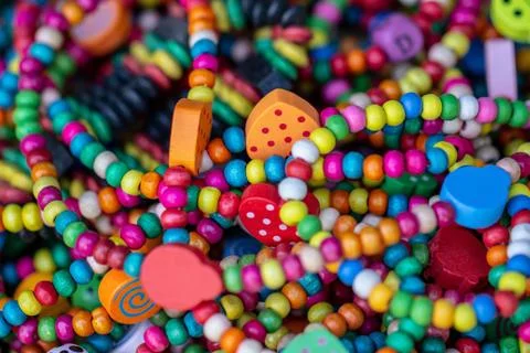Bright multi-colored beads as a background Foto stock