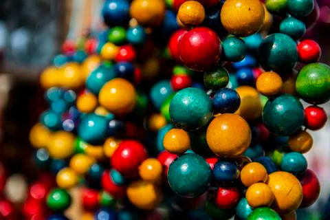 Bright multi-colored beads Stock Photos