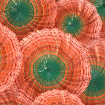 Bright multi colored blooming flower buds pattern. 3d rendering illustration Stockillustratie