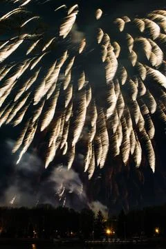 Bright multi-colored fireworks lights Stock Photos